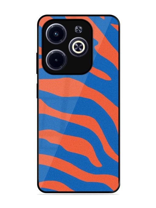 Zebra Stripes In Blue And Orange Glossy Soft Edge Case for Infinix Hot 40I