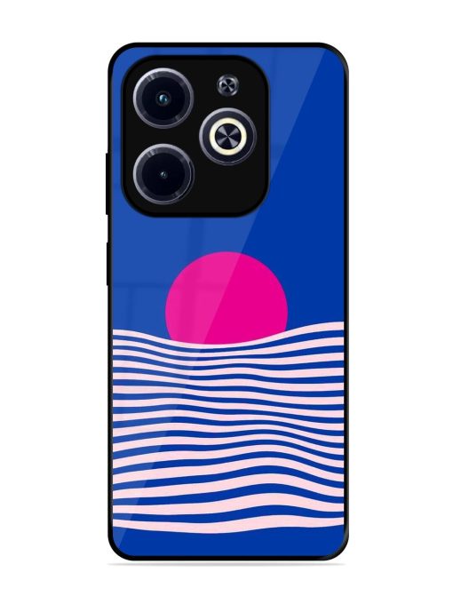 Pink Sunset Over Blue Waves Glossy Soft Edge Case for Infinix Hot 40I