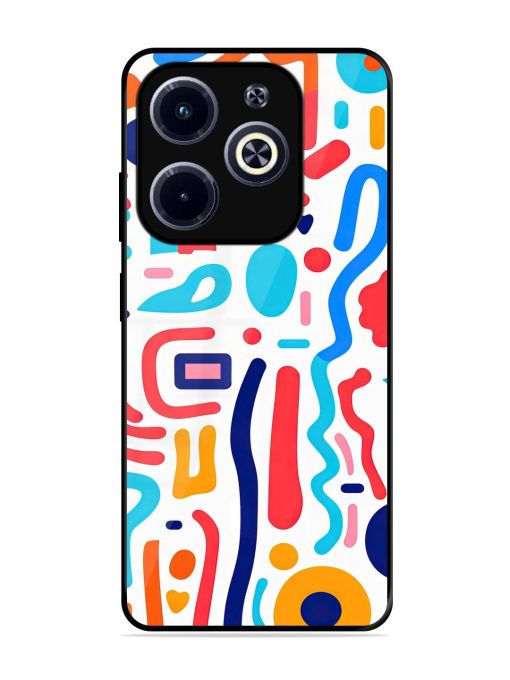 Whimsical Doodle Chaos Glossy Soft Edge Case for Infinix Hot 40I