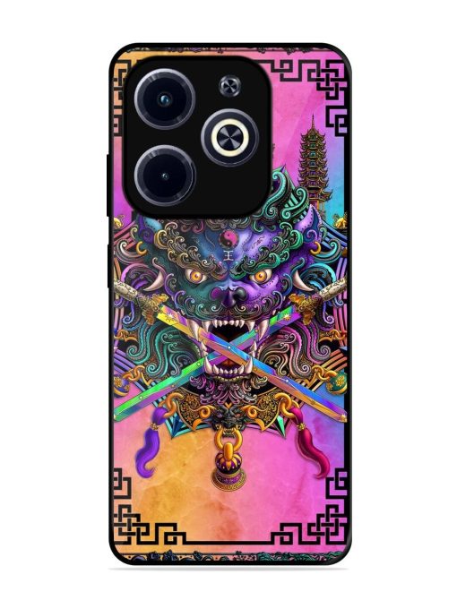 Psychedelic Fu Dog Tapestry Glossy Soft Edge Case for Infinix Hot 40I