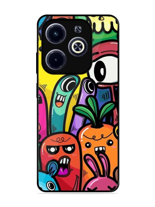 Whimsical Doodle Chaos Glossy Soft Edge Case for Infinix Hot 40I