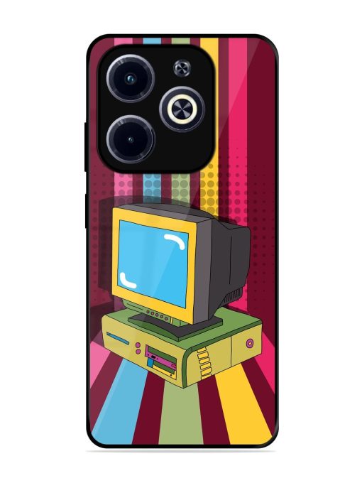 Retro Tech Vibes Glossy Soft Edge Case for Infinix Hot 40I