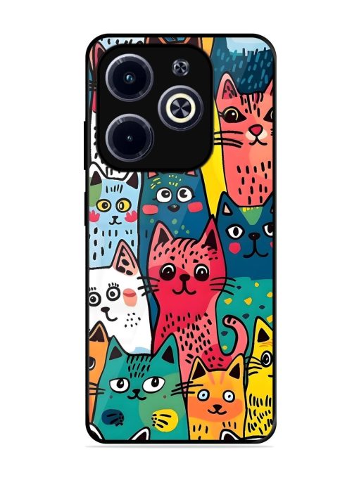 Feline Frenzy Glossy Soft Edge Case for Infinix Hot 40I