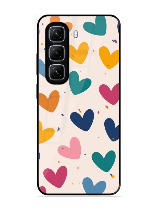 Rainbow Hearts Glossy Soft Edge Case for Infinix Hot 50 (5G)
