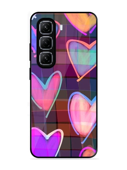 Neon Hearts Glossy Soft Edge Case for Infinix Hot 50 (5G)