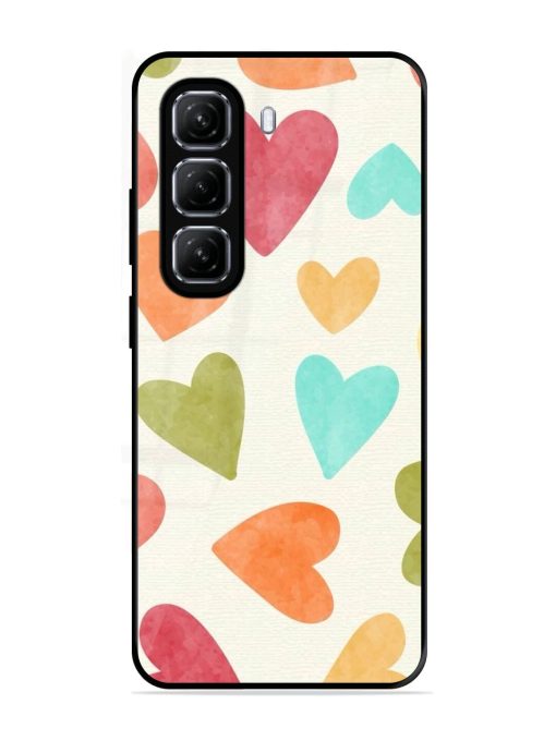 Watercolor Hearts Glossy Soft Edge Case for Infinix Hot 50 (5G)