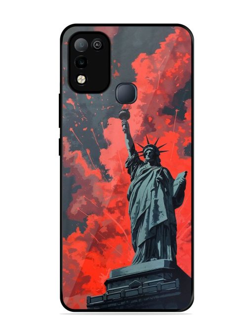 Lady Liberty'S Firework Finale Glossy Soft Edge Case for Infinix Smart 5