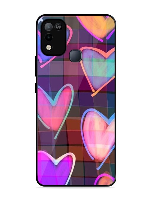 Neon Hearts Glossy Soft Edge Case for Infinix Smart 5