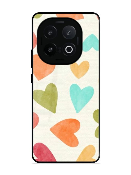 Watercolor Hearts Glossy Soft Edge Case for Iqoo 13 (5G)