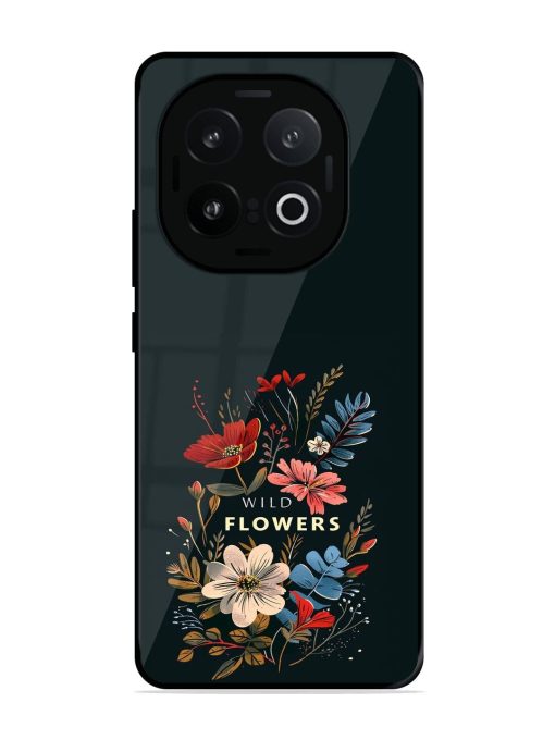 Dark Floral Glossy Soft Edge Case for Iqoo 13 (5G)