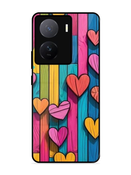 Rainbow Of Hearts Glossy Soft Edge Case for Iqoo Z7 (5G)