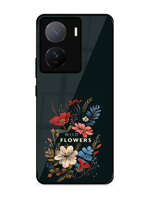 Dark Floral Glossy Soft Edge Case for Iqoo Z7 (5G)