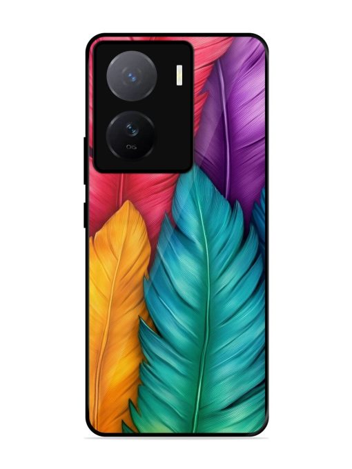 Rainbow Feathers Glossy Soft Edge Case for Iqoo Z7 (5G)