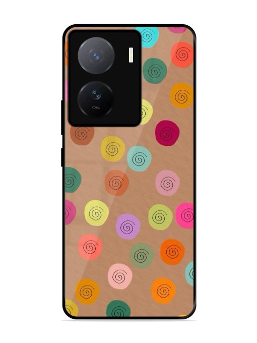 Swirly Dots On Kraft Glossy Soft Edge Case for Iqoo Z7 (5G)