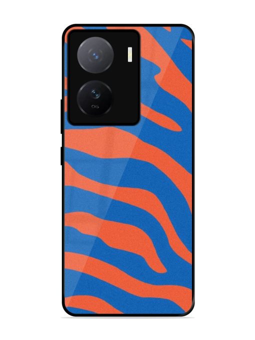 Zebra Stripes In Blue And Orange Glossy Soft Edge Case for Iqoo Z7 (5G)