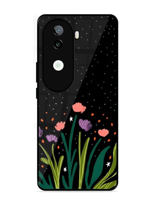 Midnight Bloom Glossy Soft Edge Case for Iqoo Z9S (5G)