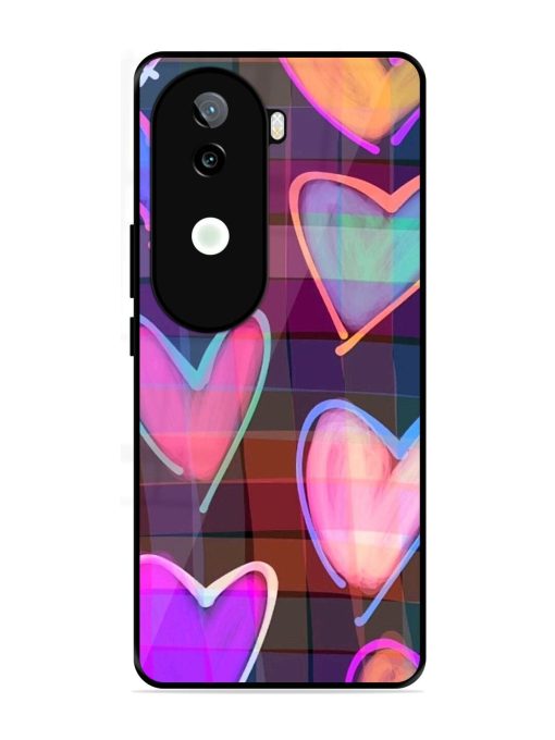 Neon Hearts Glossy Soft Edge Case for Iqoo Z9S (5G)