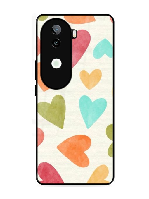 Watercolor Hearts Glossy Soft Edge Case for Iqoo Z9S (5G)