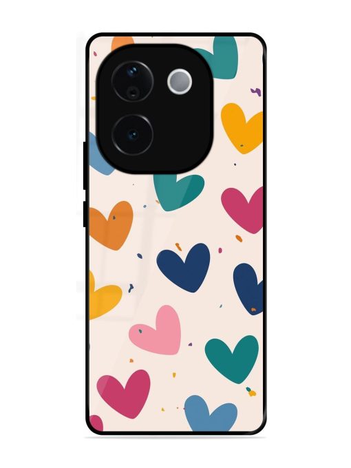 Rainbow Hearts Glossy Soft Edge Case for Iqoo Z9S Pro (5G)