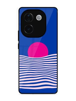Pink Sunset Over Blue Waves Glossy Soft Edge Case for Iqoo Z9S Pro (5G)