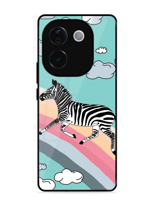 Zebra On A Rainbow Glossy Soft Edge Case for Iqoo Z9S Pro (5G)