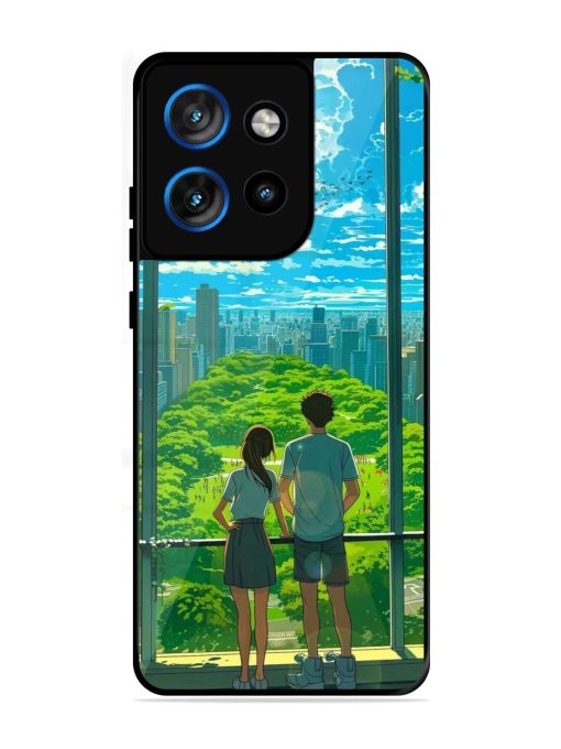 Cyberpunk Dreamscape Glossy Soft Edge Case for Motorola Moto Edge 50 Neo (5G)