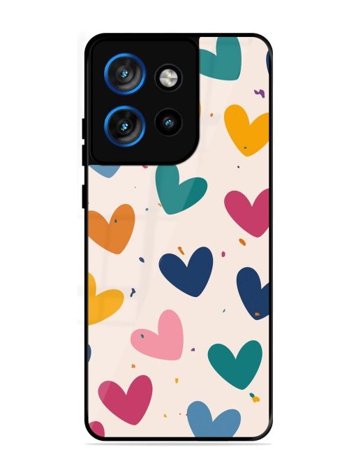 Rainbow Hearts Glossy Soft Edge Case for Motorola Moto Edge 50 Neo (5G)