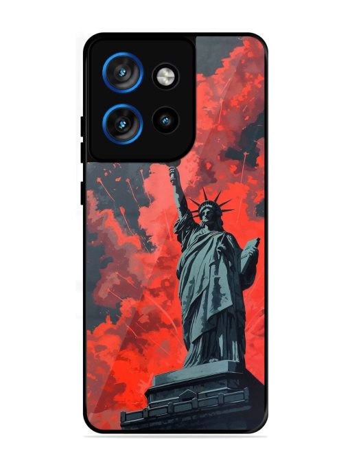Lady Liberty'S Firework Finale Glossy Soft Edge Case for Motorola Moto Edge 50 Neo (5G)