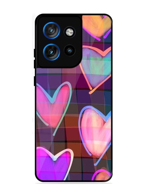 Neon Hearts Glossy Soft Edge Case for Motorola Moto Edge 50 Neo (5G)