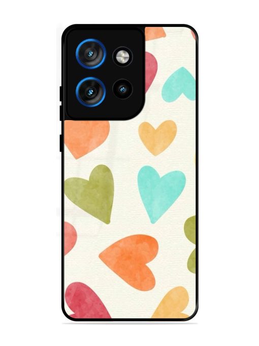 Watercolor Hearts Glossy Soft Edge Case for Motorola Moto Edge 50 Neo (5G)