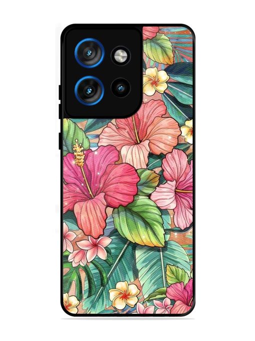 Tropical Tapestry Glossy Soft Edge Case for Motorola Moto Edge 50 Neo (5G)