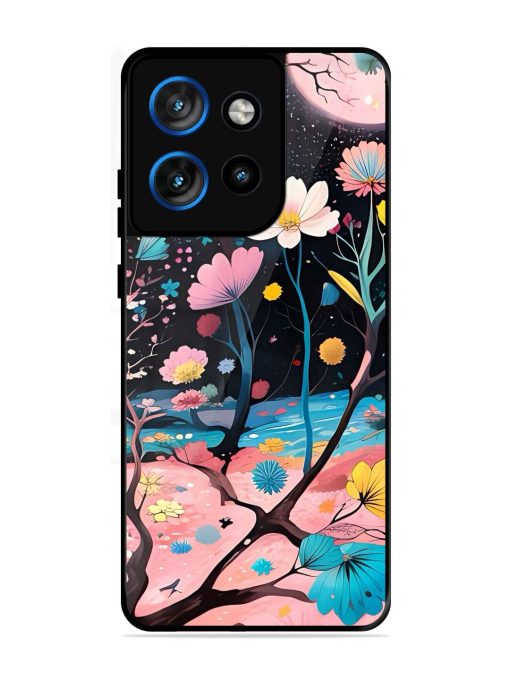 Cosmic Bloom Glossy Soft Edge Case for Motorola Moto Edge 50 Neo (5G)