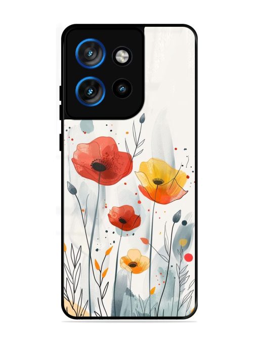 Poppy Fields Glossy Soft Edge Case for Motorola Moto Edge 50 Neo (5G)