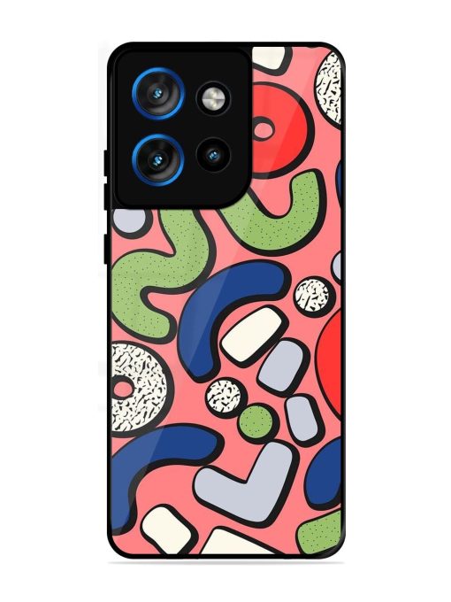 Groovy Geometric Shapes Glossy Soft Edge Case for Motorola Moto Edge 50 Neo (5G)