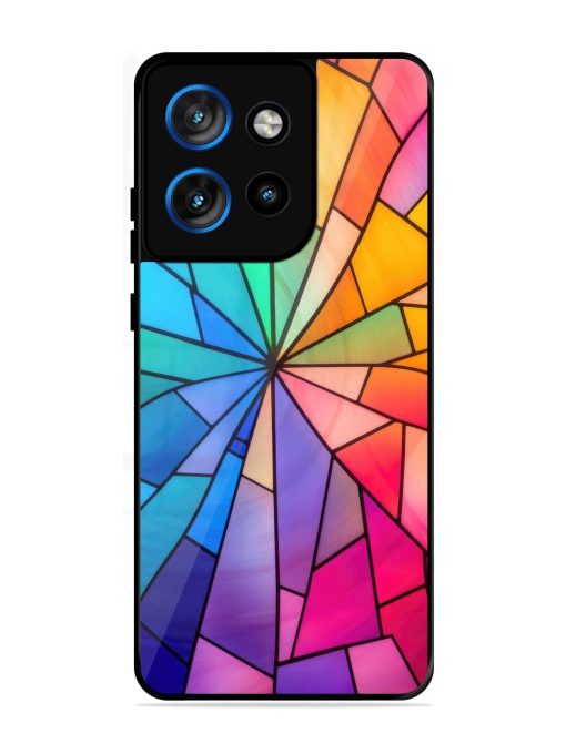 Stained Glass Kaleidoscope Of Colors Glossy Soft Edge Case for Motorola Moto Edge 50 Neo (5G)