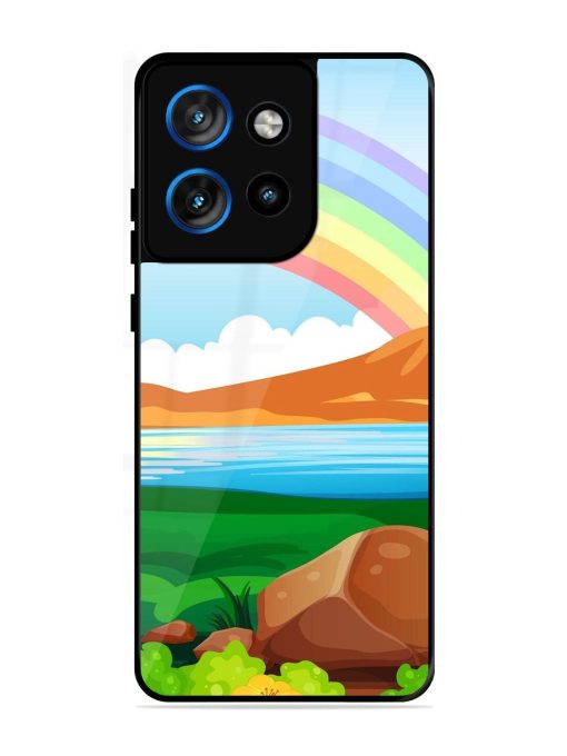 Rainbow Over The Lake Glossy Soft Edge Case for Motorola Moto Edge 50 Neo (5G)