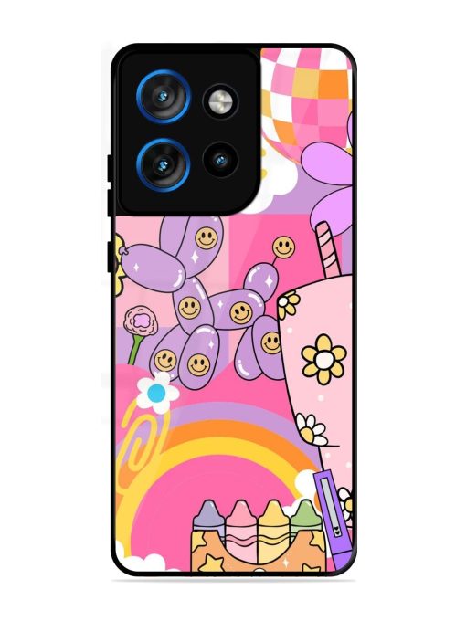 Whimsical Y2K Chaos Glossy Soft Edge Case for Motorola Moto Edge 50 Neo (5G)