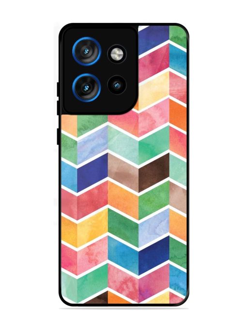 Watercolor Chevron Whimsy Glossy Soft Edge Case for Motorola Moto Edge 50 Neo (5G)