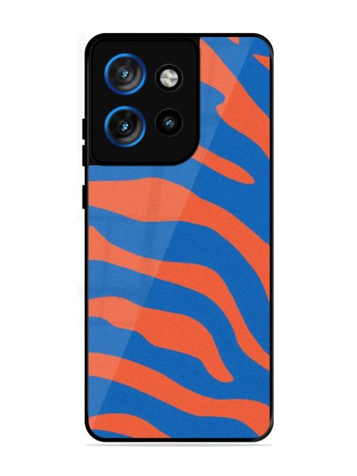 Zebra Stripes In Blue And Orange Glossy Soft Edge Case for Motorola Moto Edge 50 Neo (5G)