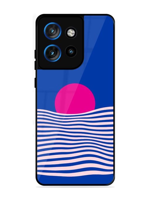 Pink Sunset Over Blue Waves Glossy Soft Edge Case for Motorola Moto Edge 50 Neo (5G)