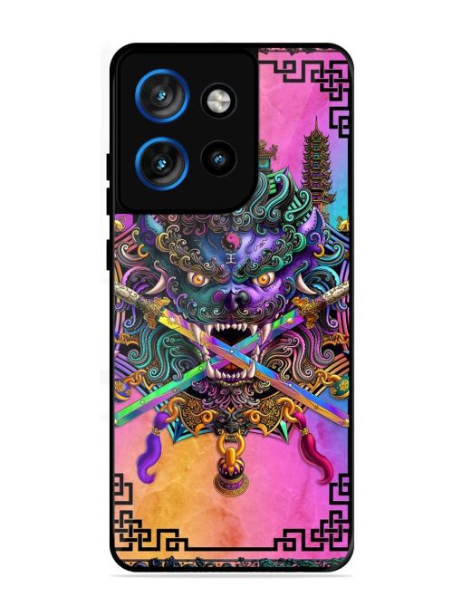 Psychedelic Fu Dog Tapestry Glossy Soft Edge Case for Motorola Moto Edge 50 Neo (5G)