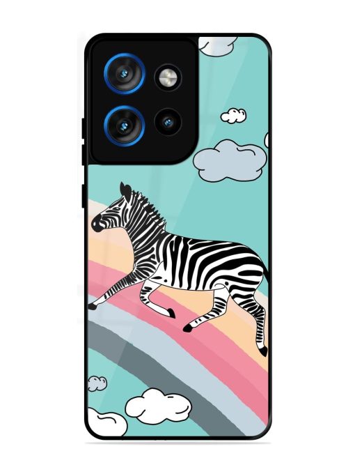 Zebra On A Rainbow Glossy Soft Edge Case for Motorola Moto Edge 50 Neo (5G)