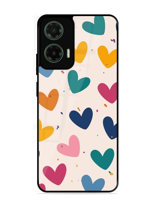 Rainbow Hearts Glossy Soft Edge Case for Motorola Moto G35 (5G)