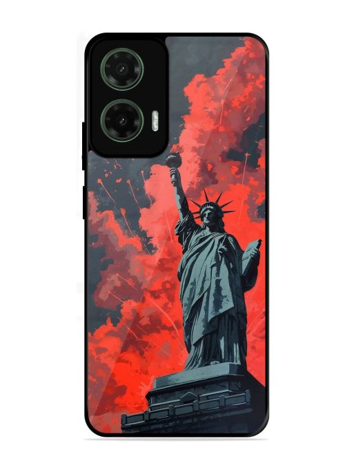 Lady Liberty'S Firework Finale Glossy Soft Edge Case for Motorola Moto G35 (5G)