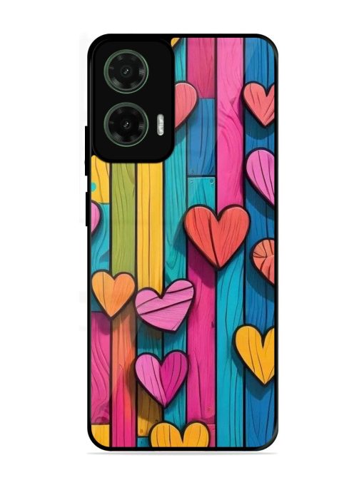 Rainbow Of Hearts Glossy Soft Edge Case for Motorola Moto G35 (5G)