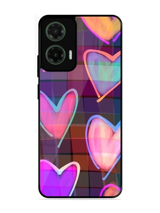 Neon Hearts Glossy Soft Edge Case for Motorola Moto G35 (5G)