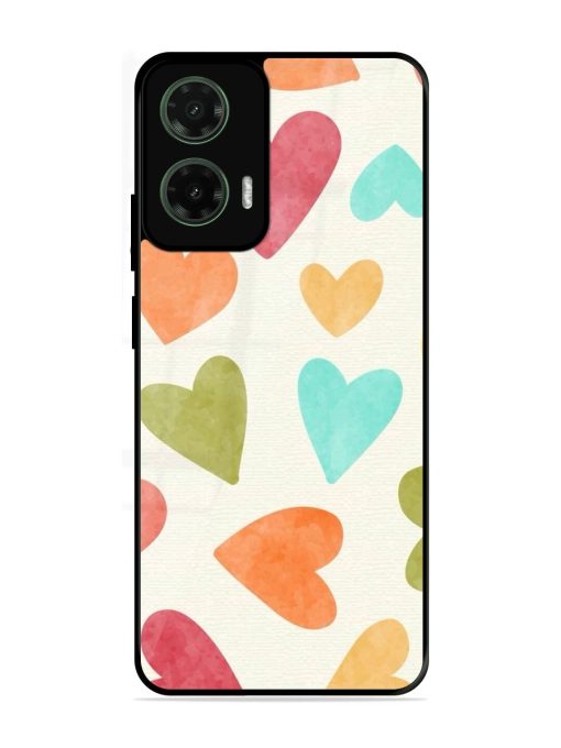 Watercolor Hearts Glossy Soft Edge Case for Motorola Moto G35 (5G)
