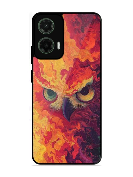 Fiery Owl Glossy Soft Edge Case for Motorola Moto G35 (5G)