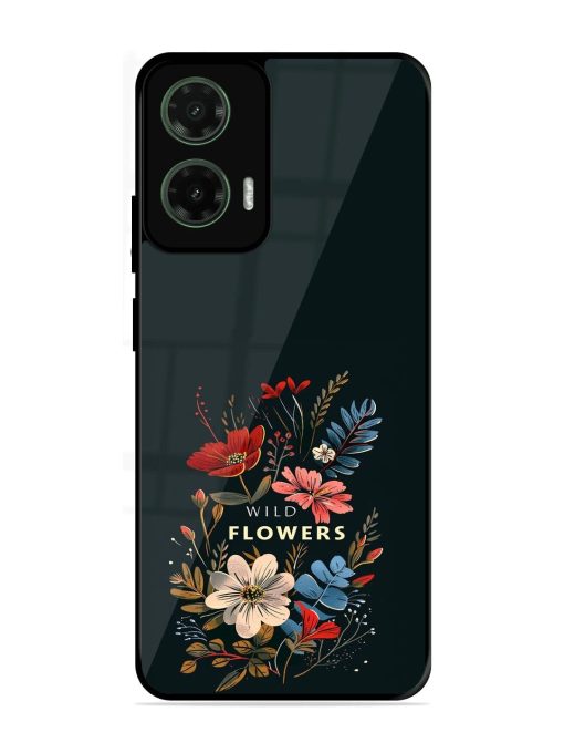 Dark Floral Glossy Soft Edge Case for Motorola Moto G35 (5G)