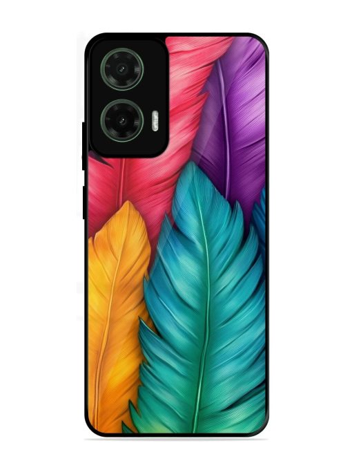 Rainbow Feathers Glossy Soft Edge Case for Motorola Moto G35 (5G)